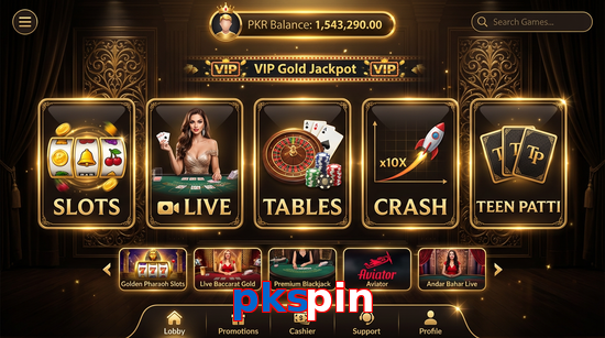 Main screen of Pkspin casino page for PK players