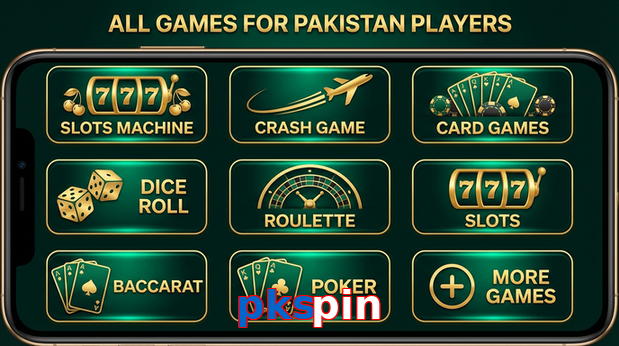 Main screen of Pkspin games page for PK players