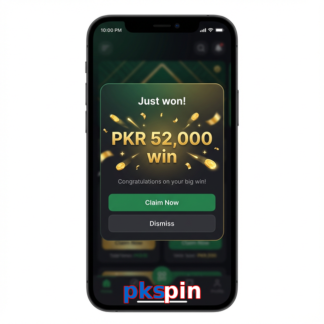 Main screen of Pkspin win page for PK players